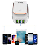 CARGADOR 3 PUERTOS USB 5V 3.4A(Max) LED Lamp USB 2-IN-1  iPhone Samsung