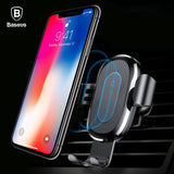 SOPORTE AUTO CARGADOR iPHONE X 8 Plus S SAMSUNG S8 Quick Charge Fast Wireless Car Holder Stand
