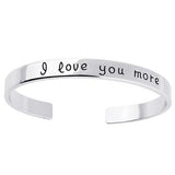 Oro blanco colección Joyas 18k Pulsera grabada "I love you more"