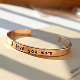 Oro blanco colección Joyas 18k Pulsera grabada "I love you more"