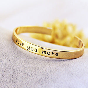 Oro blanco colección Joyas 18k Pulsera grabada "I love you more"